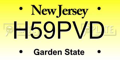 H59PVD New Jersey License Plate