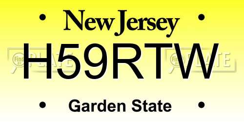 H59RTW New Jersey License Plate
