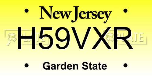 H59VXR New Jersey License Plate