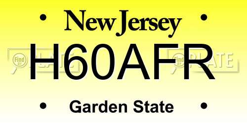 H60AFR New Jersey License Plate