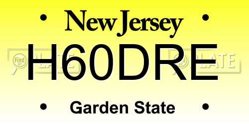 H60DRE New Jersey License Plate