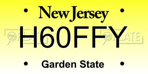 H60FFY New Jersey License Plate