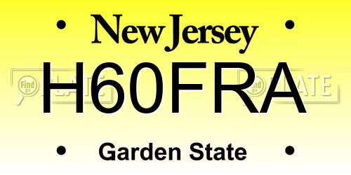 H60FRA New Jersey License Plate