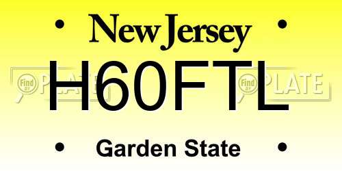 H60FTL New Jersey License Plate