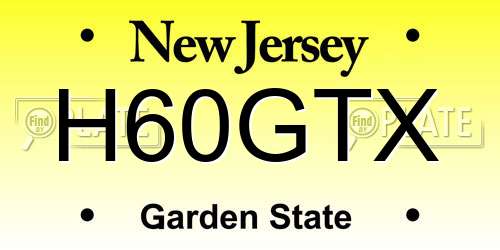 H60GTX New Jersey License Plate