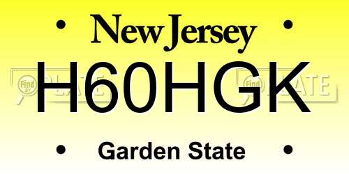 H60HGK New Jersey License Plate