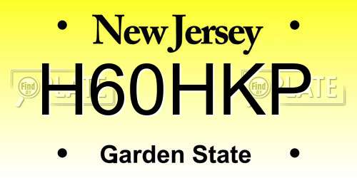 H60HKP New Jersey License Plate