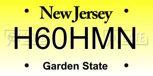 H60HMN New Jersey License Plate