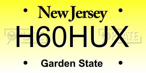 H60HUX New Jersey License Plate