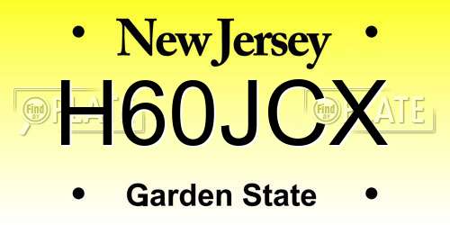 H60JCX New Jersey License Plate