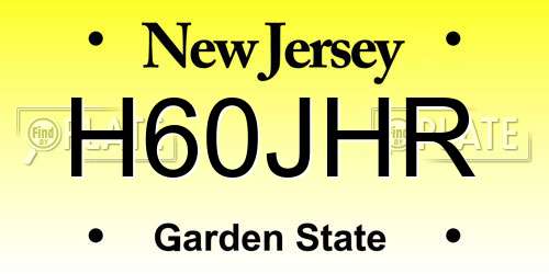 H60JHR New Jersey License Plate