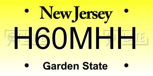 H60MHH New Jersey License Plate