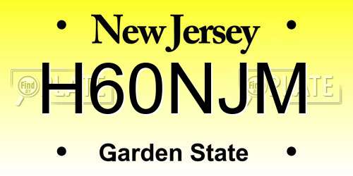 H60NJM New Jersey License Plate