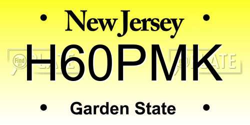 H60PMK New Jersey License Plate