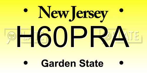 H60PRA New Jersey License Plate