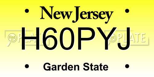 H60PYJ New Jersey License Plate