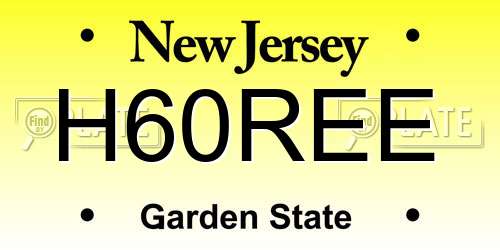 H60REE New Jersey License Plate