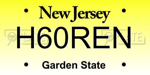 H60REN New Jersey License Plate