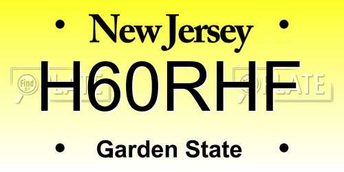H60RHF New Jersey License Plate