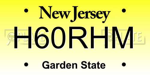 H60RHM New Jersey License Plate