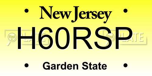 H60RSP New Jersey License Plate