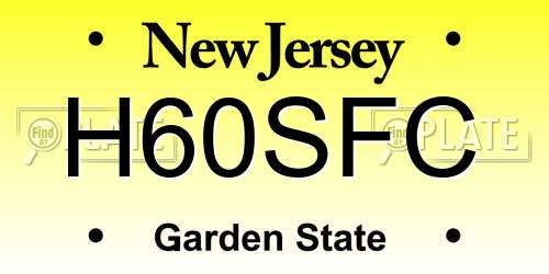 H60SFC New Jersey License Plate