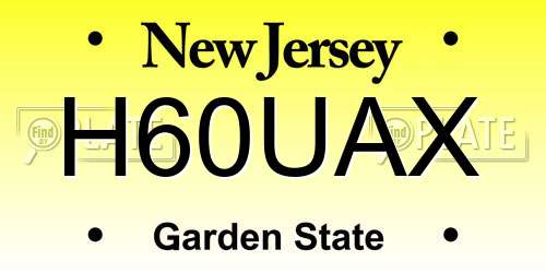 H60UAX New Jersey License Plate