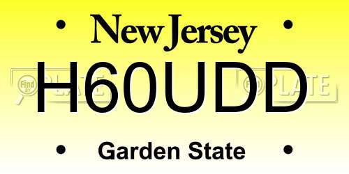 H60UDD New Jersey License Plate