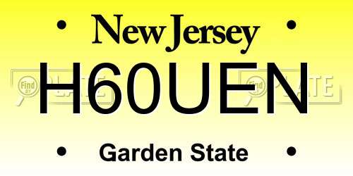 H60UEN New Jersey License Plate