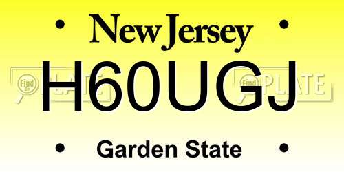 H60UGJ New Jersey License Plate