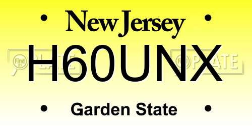H60UNX New Jersey License Plate
