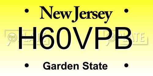 H60VPB New Jersey License Plate