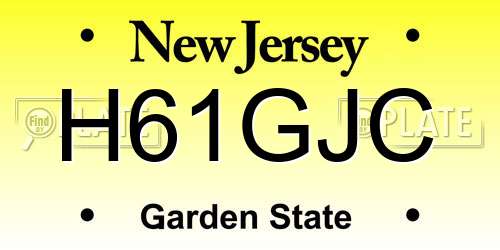 H61GJC New Jersey License Plate