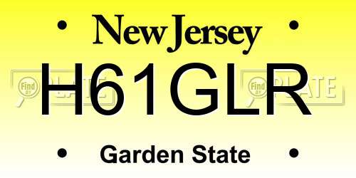 H61GLR New Jersey License Plate