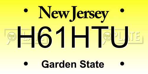 H61HTU New Jersey License Plate