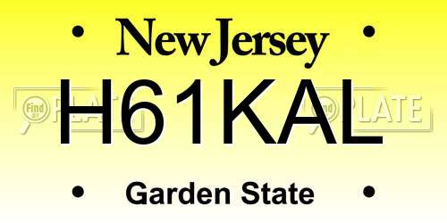 H61KAL New Jersey License Plate