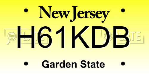 H61KDB New Jersey License Plate