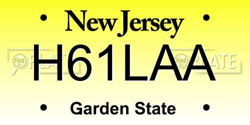 H61LAA New Jersey License Plate