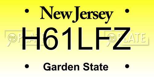 H61LFZ New Jersey License Plate