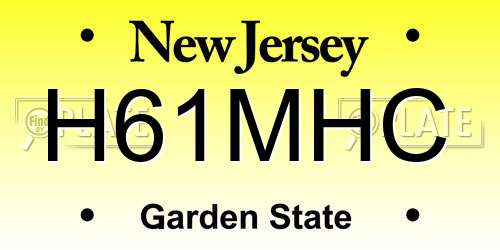 H61MHC New Jersey License Plate