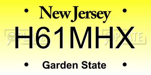 H61MHX New Jersey License Plate