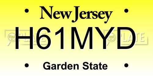 H61MYD New Jersey License Plate