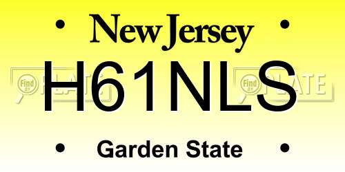 H61NLS New Jersey License Plate