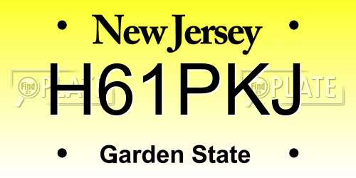 H61PKJ New Jersey License Plate