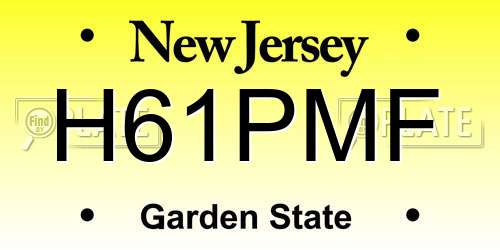 H61PMF New Jersey License Plate