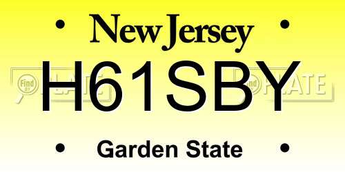 H61SBY New Jersey License Plate