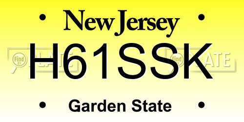 H61SSK New Jersey License Plate