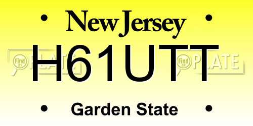 H61UTT New Jersey License Plate
