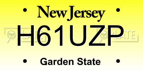 H61UZP New Jersey License Plate