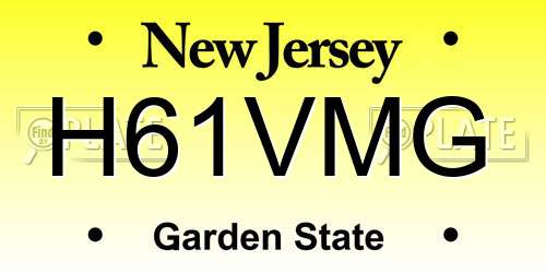 H61VMG New Jersey License Plate